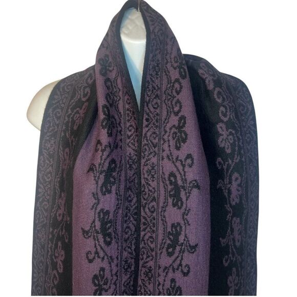 NWOT PELO DE ORO Vintage OS Embroidered Scarf Floral 100% Alpaca Wool - Picture 3 of 7